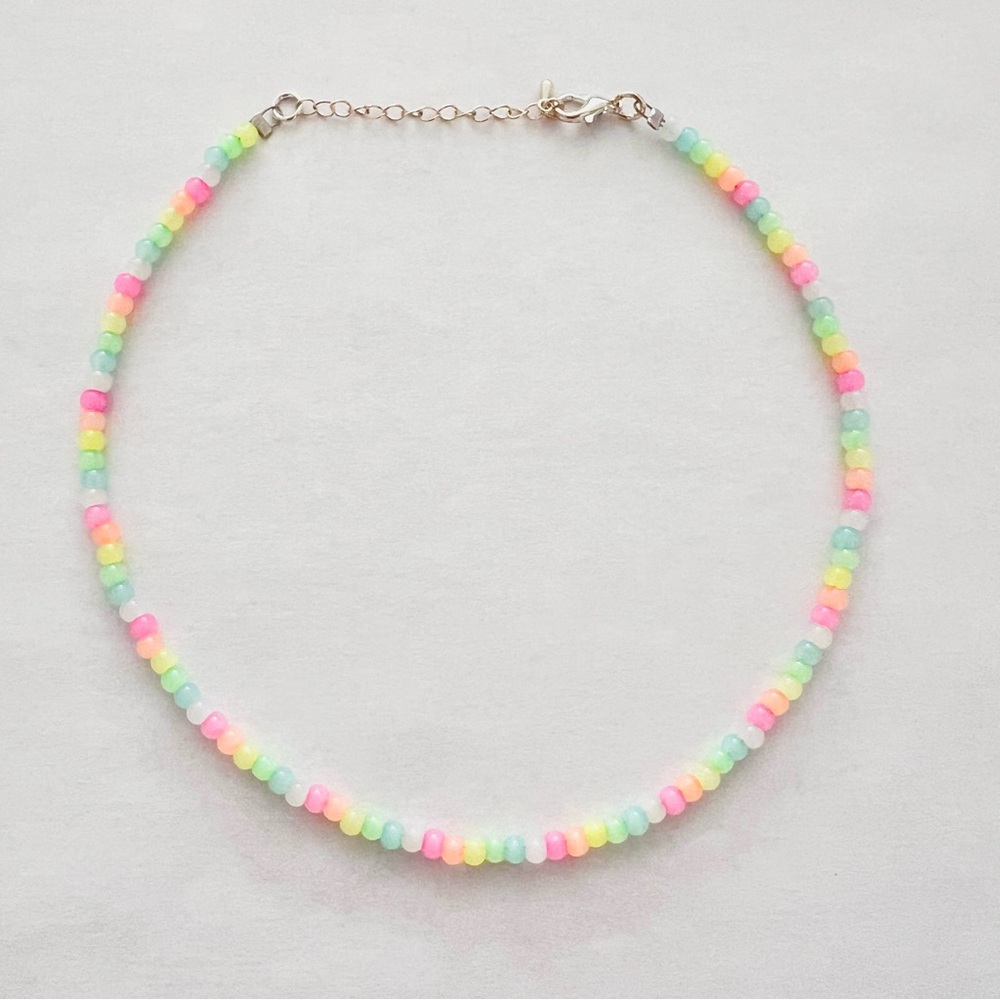 Pastel Multicolor Beaded Choker Necklace